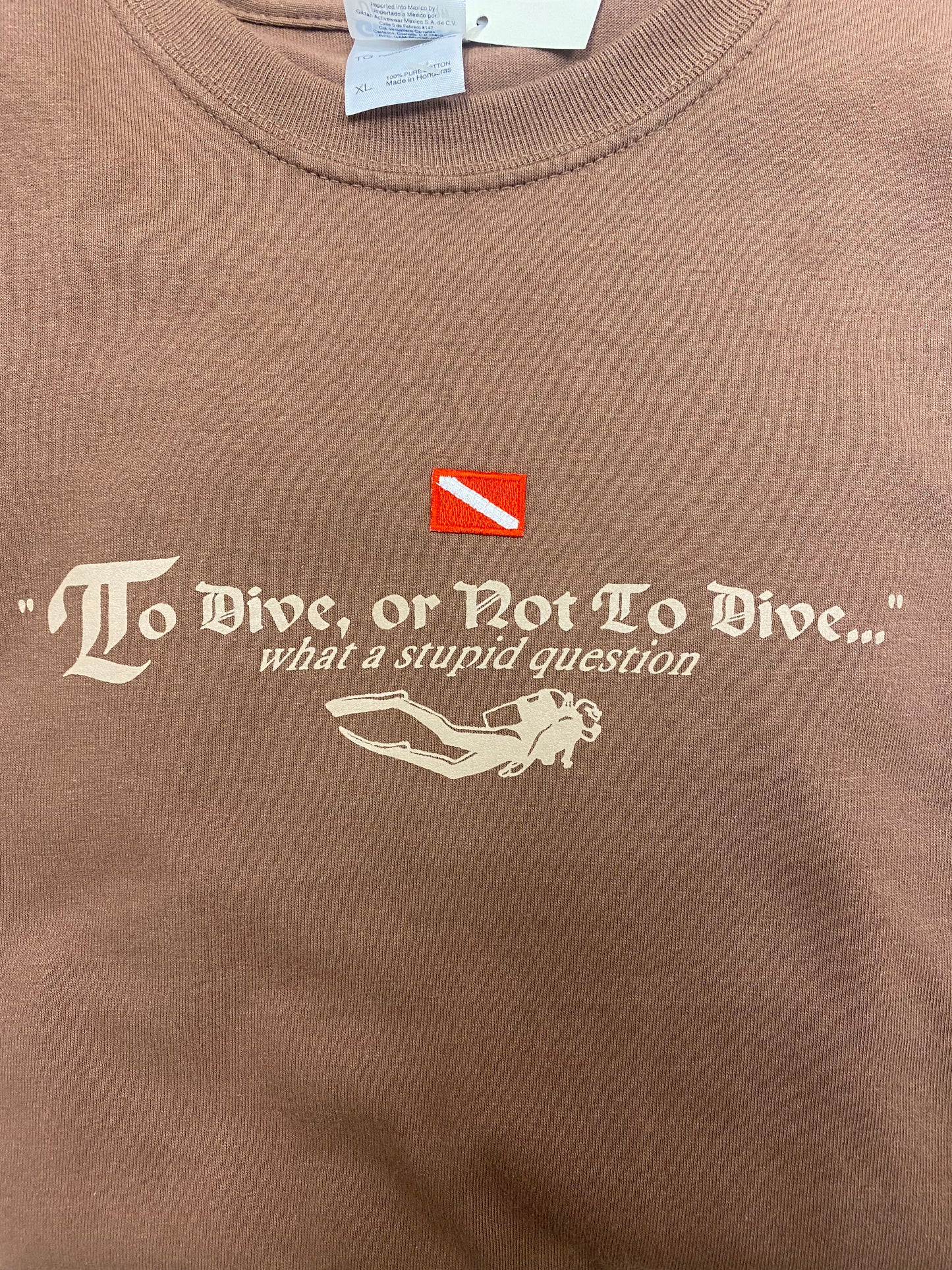 To Dive or Not To Dive Embroidered T-Shirt